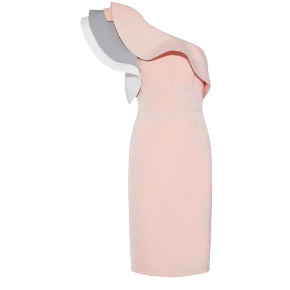 Mikhael Aghal - One Shoulder Ruffle Dress